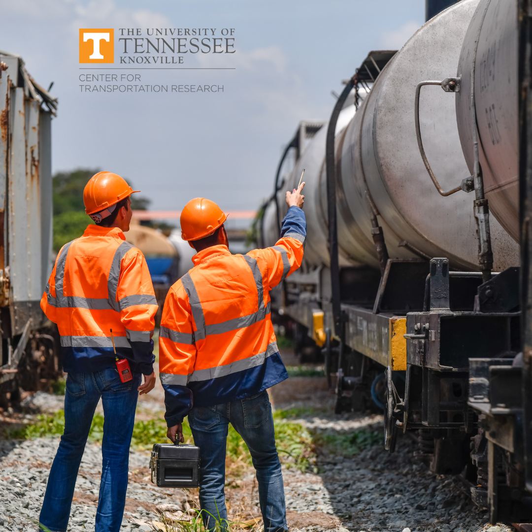 two men working in a train yard. the CTR logo is featured.