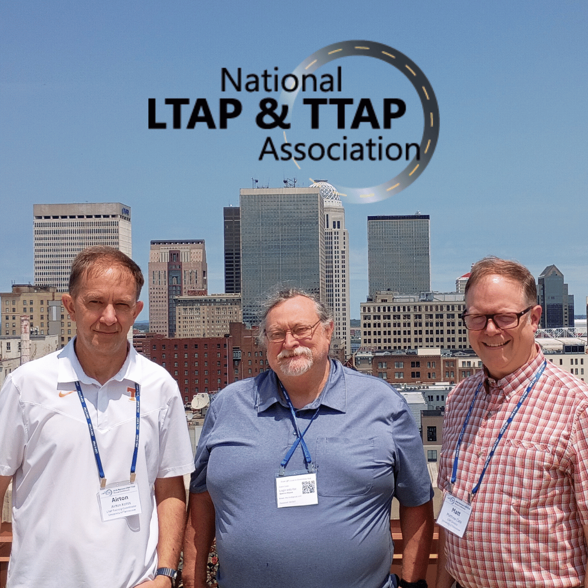 Airton, Spence, Matt in front of louisville skyline + NLTAPA logo